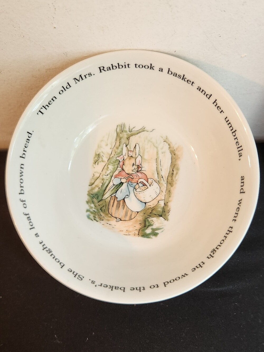 Wedgewood Bowl Mrs. Peter Rabbit Decorative Ceramic White Pastel